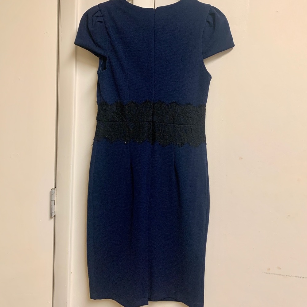 Dark blue and black lace detail dress. Size S/M